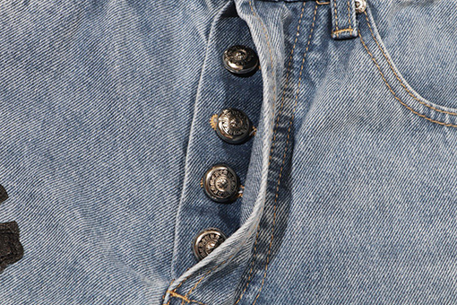クロムハーツコピー マレーシアの毛のステッチトランペットの革のジーンズ