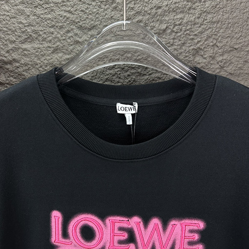 ロエベスーパーコピー 新しい万針刺繍アルファベットロゴカップルラウンドネックパーカー