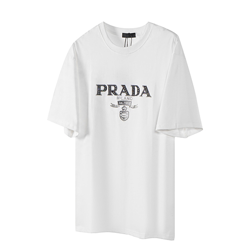 プラダ  アルファベットロゴホットドリル半袖Tシャツ
