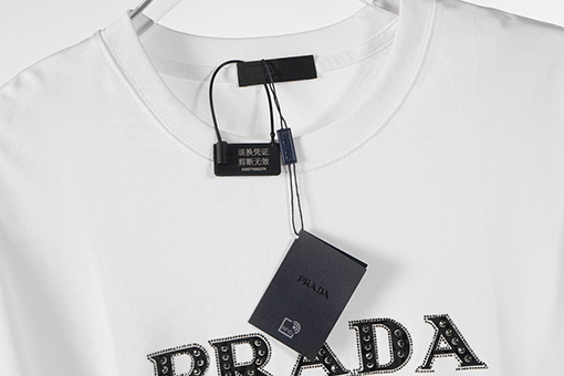 プラダ  アルファベットロゴホットドリル半袖Tシャツ