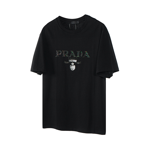 プラダ  アルファベットロゴホットドリル半袖Tシャツ