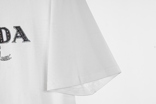 プラダ  アルファベットロゴホットドリル半袖Tシャツ