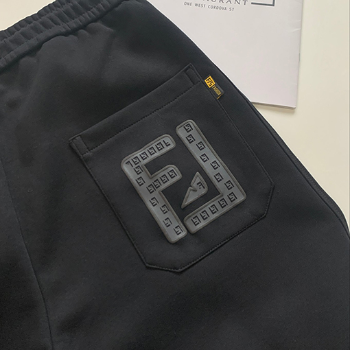 フェンディスーパーコピー 刺繍ロゴ発泡プリントカジュアルジョガーパンツ