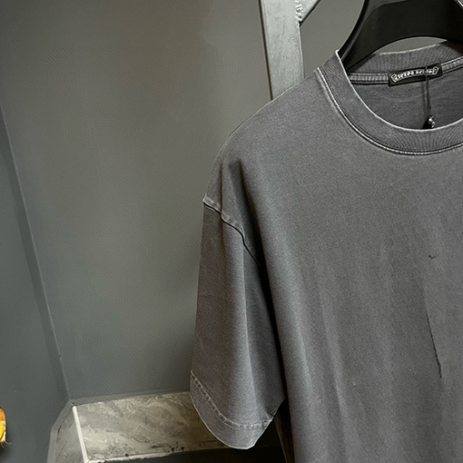 クロムハーツスーパーコピー レザーロゴ発泡ファッション半袖Tシャツ