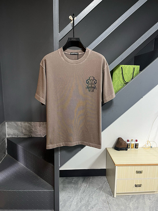 クロムハーツ ファッションレザーロゴ半袖Tシャツ