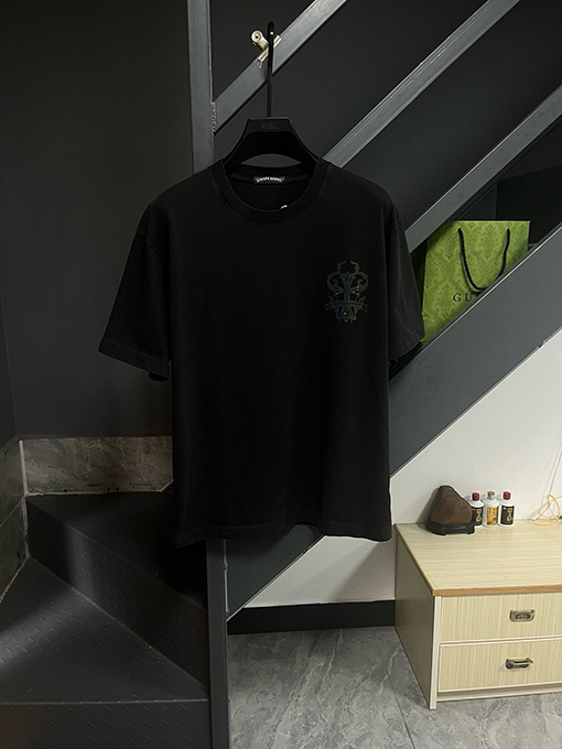 クロムハーツ ファッションレザーロゴ半袖Tシャツ