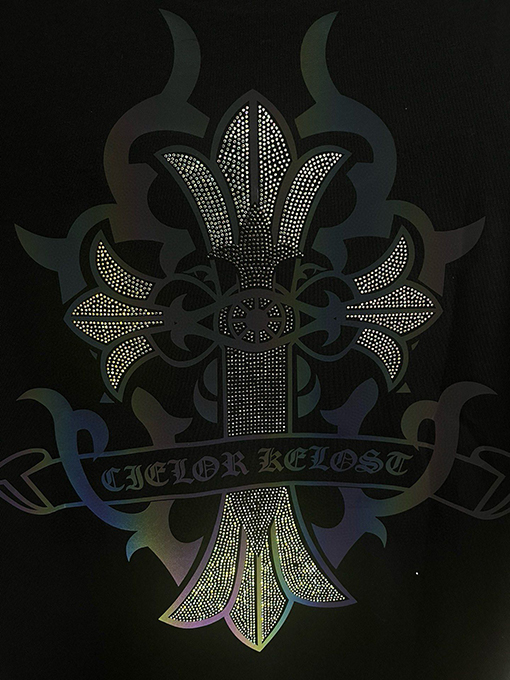 クロムハーツ ファッションレザーロゴ半袖Tシャツ