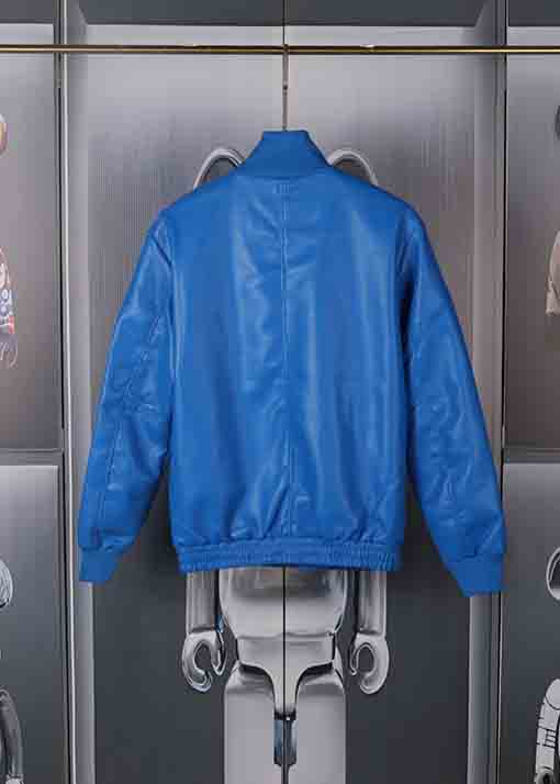 ロエベコピー オレンジ色のジッパー付きレザージャケット