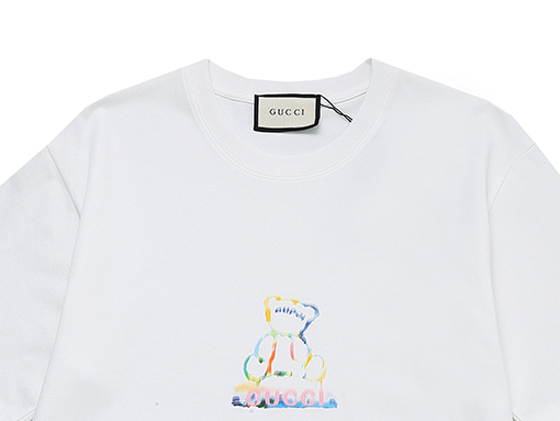 グッチ ロゴプリントパターンバックラベルデザインTシャツ