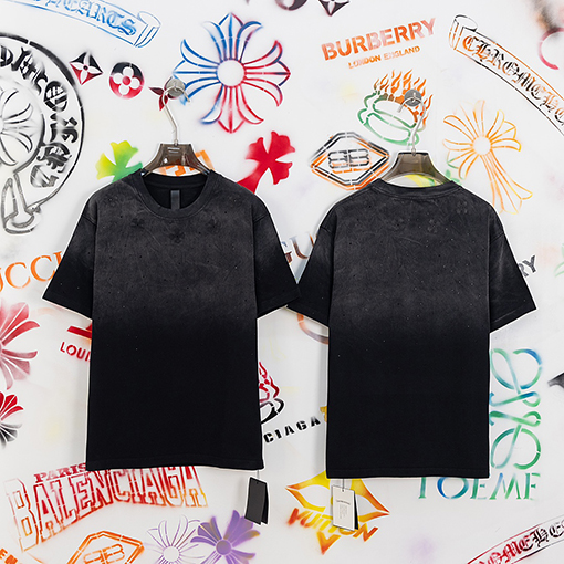 クロムハーツ フルスタークロス刺繍ラウンドネック半袖Tシャツ