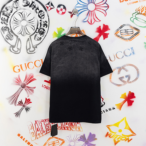クロムハーツ フルスタークロス刺繍ラウンドネック半袖Tシャツ