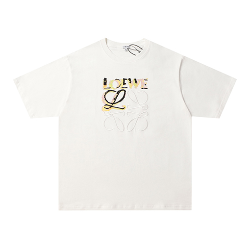 ロエベコピー カモフラージュプリント刺繍ロゴ半袖Tシャツ