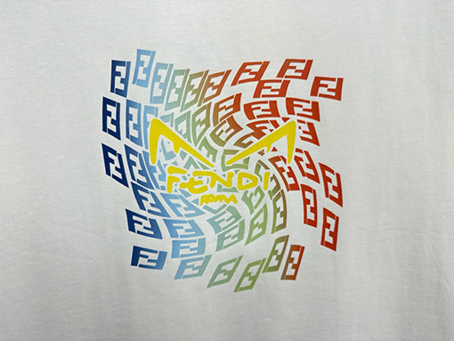 フェンディスーパーコピー ロゴプリントTシャツ半袖Tシャツ
