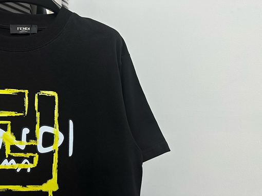 フェンディコピー コットン プリントTシャツ半袖Tシャツ