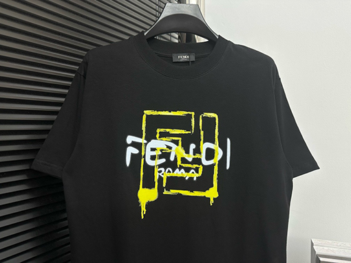 フェンディコピー コットン プリントTシャツ半袖Tシャツ