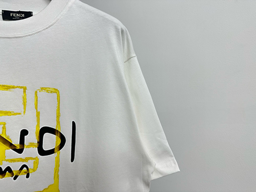 フェンディコピー コットン プリントTシャツ半袖Tシャツ