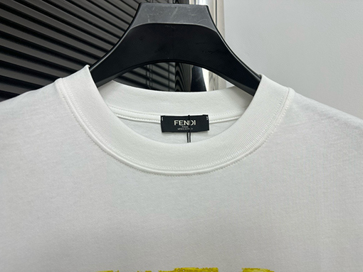 フェンディコピー コットン プリントTシャツ半袖Tシャツ