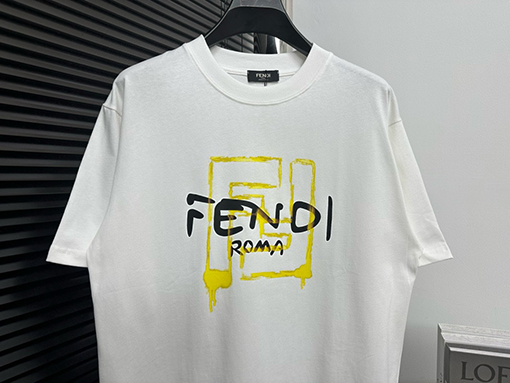フェンディコピー コットン プリントTシャツ半袖Tシャツ
