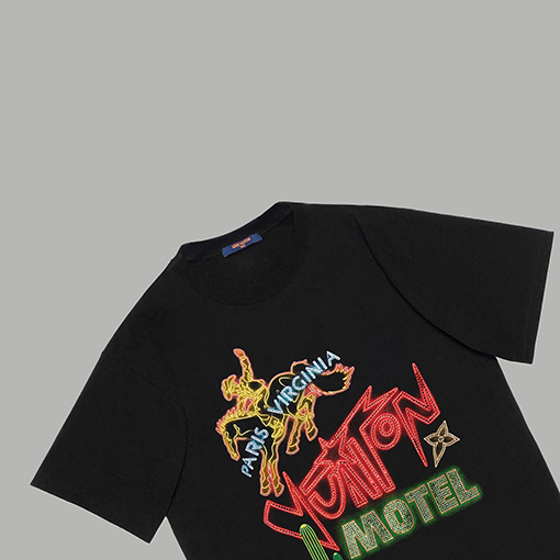 ルイヴィトン 水彩風塗り絵エレメントロゴプリント半袖Tシャツ