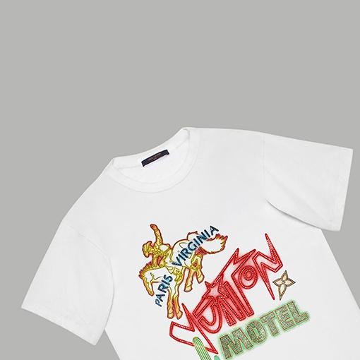 ルイヴィトン 水彩風塗り絵エレメントロゴプリント半袖Tシャツ