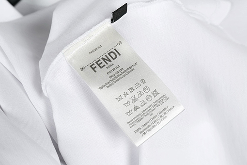 フェンディ カラーブロック文字プリント半袖Tシャツ