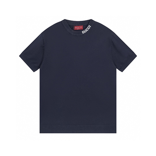 グッチ 24ss新しいネックラインジャカード文字ニット半袖tシャツ