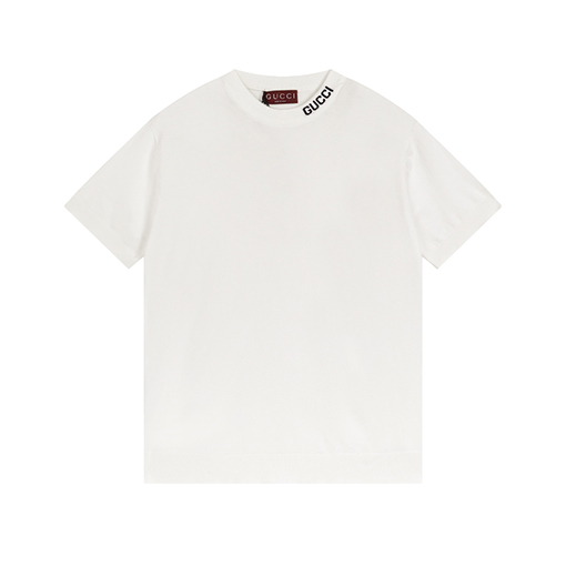 グッチ 24ss新しいネックラインジャカード文字ニット半袖tシャツ