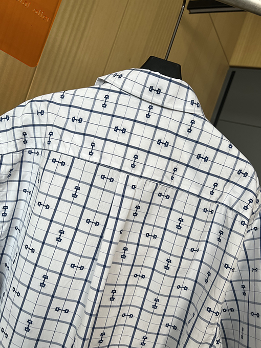 グッチ  新しい綿ジャカード半袖シャツ