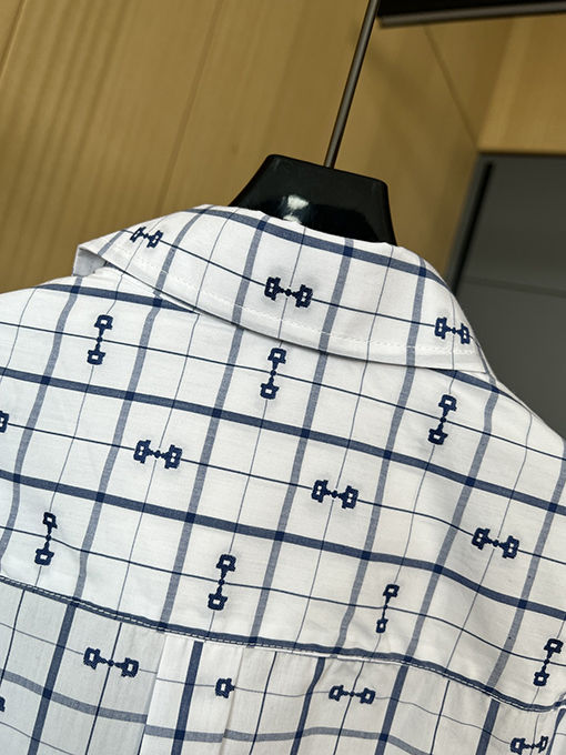 グッチ  新しい綿ジャカード半袖シャツ