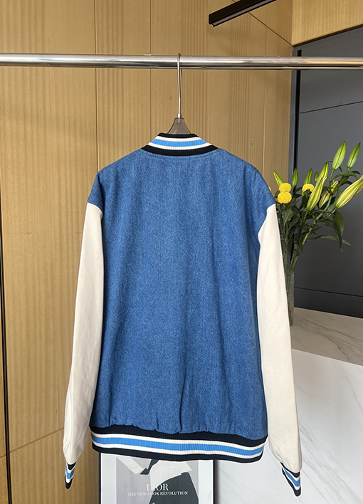 グッチ 新しいデニムデニムステッチベースボールジャケット