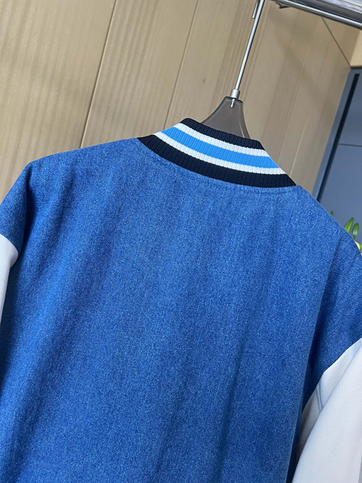 グッチ 新しいデニムデニムステッチベースボールジャケット