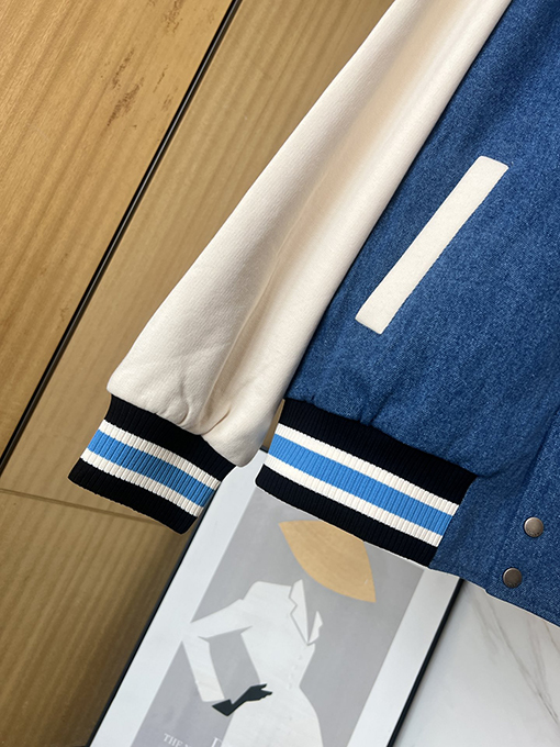 グッチ 新しいデニムデニムステッチベースボールジャケット