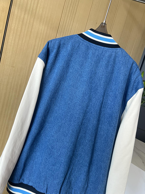 グッチ 新しいデニムデニムステッチベースボールジャケット