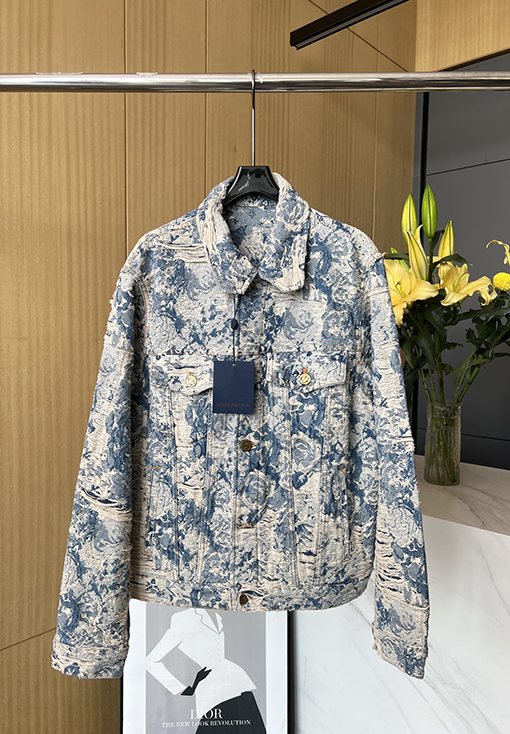 ルイヴィトン 新しい花のバラのジャカードデニムジャケット