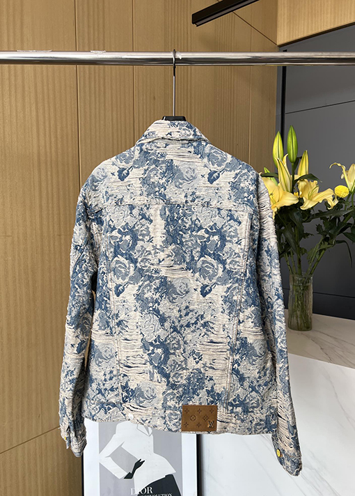ルイヴィトン 新しい花のバラのジャカードデニムジャケット