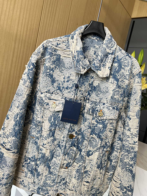 ルイヴィトン 新しい花のバラのジャカードデニムジャケット
