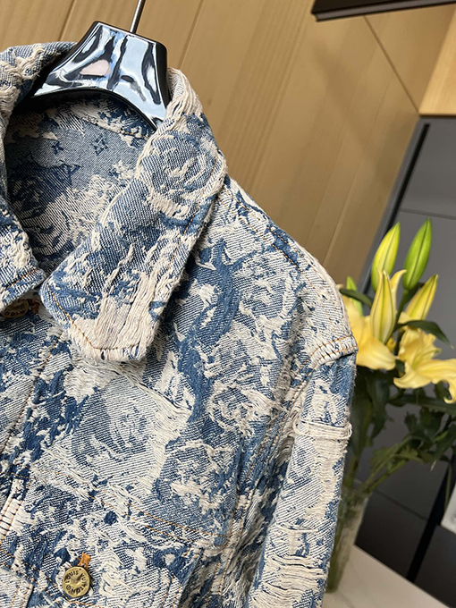 ルイヴィトン 新しい花のバラのジャカードデニムジャケット
