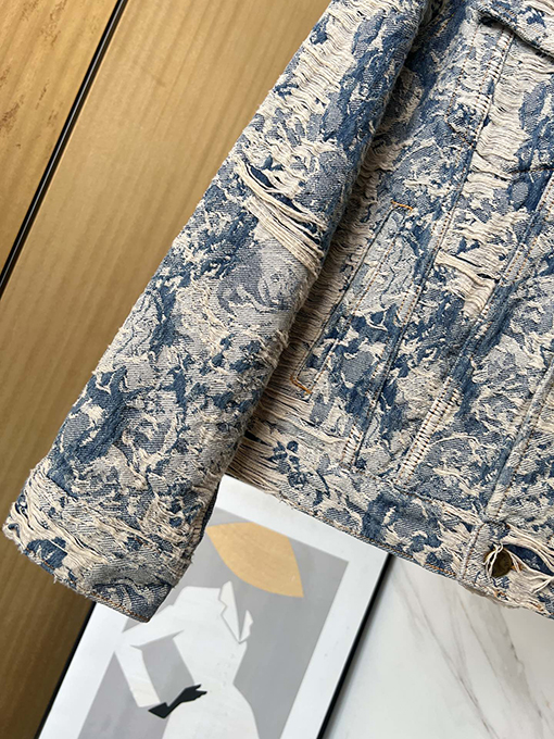 ルイヴィトン 新しい花のバラのジャカードデニムジャケット