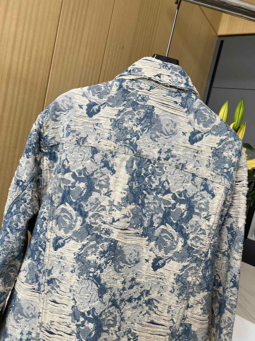 ルイヴィトン 新しい花のバラのジャカードデニムジャケット