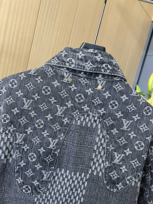 ルイヴィトンコピー チェック柄ステッチデニムジャケットジャケット