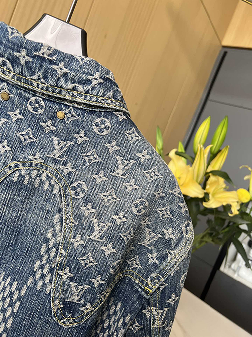 ルイヴィトンコピー チェック柄ステッチデニムジャケットジャケット