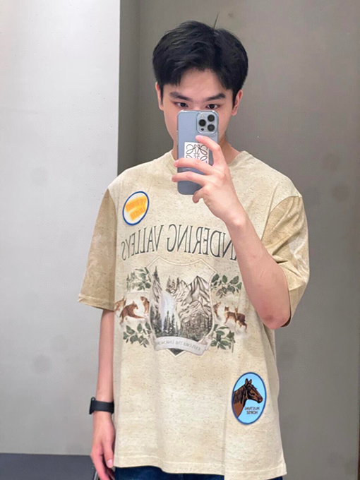 ロエベコピー 新しいプリント半袖Tシャツ