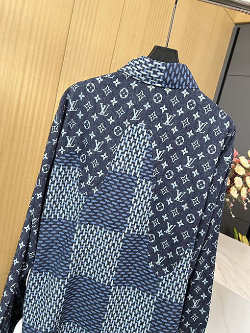 ルイヴィトン 新しいデニムデニムステッチ長袖シャツ