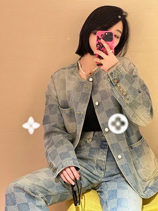 ルイヴィトンスーパーコピー レディース チェック柄のデニムジャケット