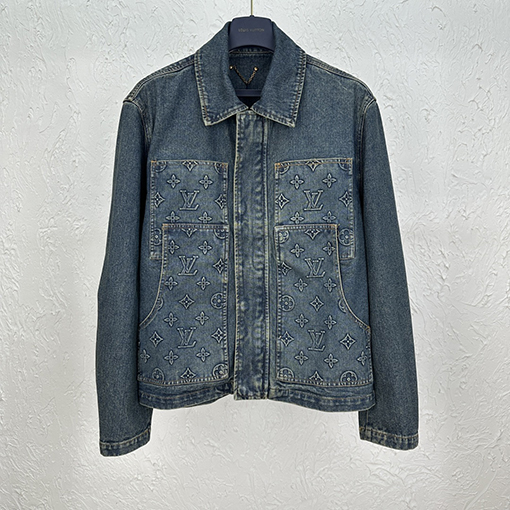 ルイヴィトンコピー エンボス加工デニムジャケットジャケット