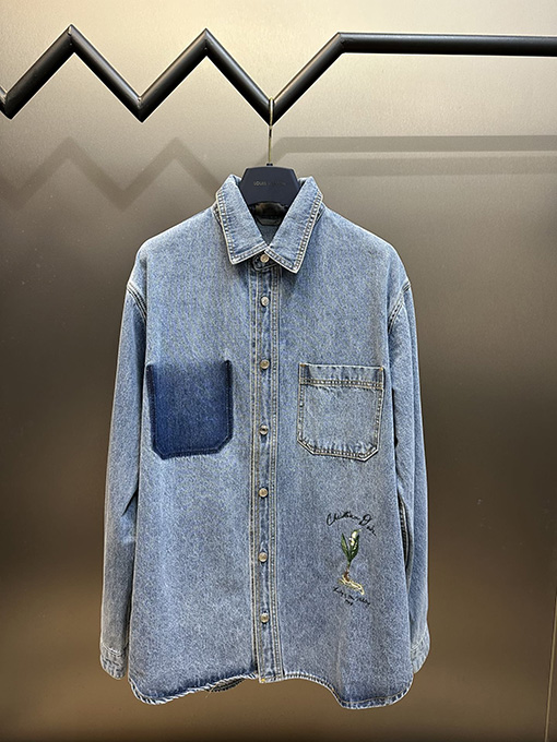 ディオール スズラン刺繍デニムシャツ