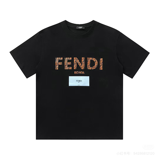 フェンディ ロゴロゴレタープリント半袖Tシャツ