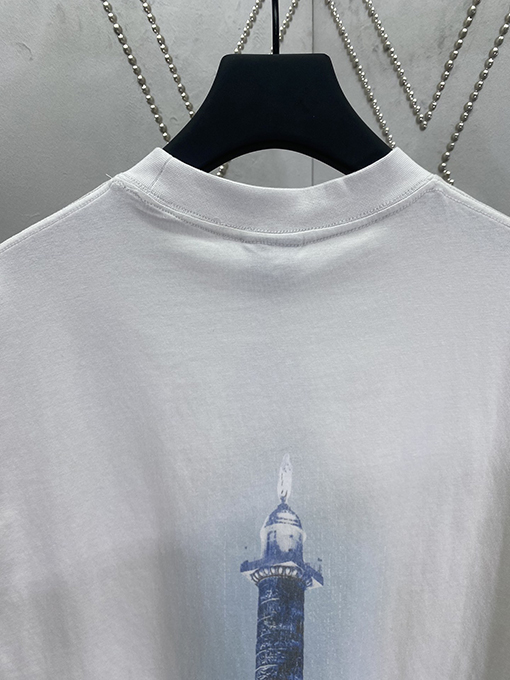 バレンシアガ 新しい夜景タワーゆったりプリントTシャツ