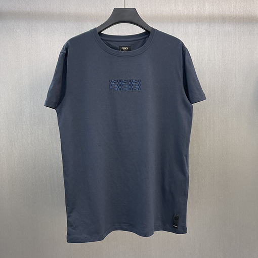フェンディスーパーコピー 刺繍半袖ラウンドネックTシャツ