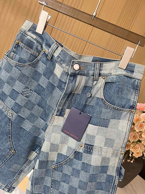 ルイヴィトン チェック柄デニムショーツ